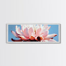 Pink Lotus, Floral Wall Art, Elegant Home Decor, Framed Canvas Print, Feminine Aesthetic, Botanical Art, Water Lily Painting