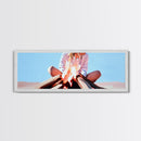 Bonfire Moment, Autumn Night Scene, Outdoor Living Art, Canvas Print, Warm Cozy Decor, Minimalist Fire Painting, Boho Aesthetic