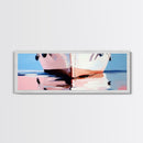 Soft Reflection, Coastal Wall Art, Minimalist Boat Painting, Nautical Home Decor, Pastel Seascape, Framed Canvas Print, Beach Art