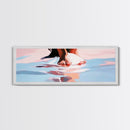 Barefoot Reflection, Beach Wall Art, Ocean Painting, Minimalist Coastal Decor, Modern Seascape, Framed Canvas Print, Boho Home Aesthetic
