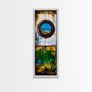 Nautical Window, Rustic Wood, Coastal Home, Canvas Print, Ocean View, Maritime Wall Art, Beach House Decor, Living Room Wall Art