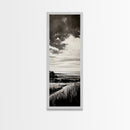 Stormy Horizon, Moody Landscape, Coastal View, Canvas Print, Black and White Art, Minimalist Painting, Modern Wall Decor, Office Art