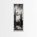 Snowy Mountains, Black and White, Misty Pines, Canvas Print, Winter Wall Art, Nature Photography, Lodge Decor, Cabin Wall Art