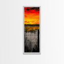 Sunset Fence, Fiery Sky, Bold Colors, Canvas Print, Western Landscape, Rustic Home Decor, Ranch Wall Art, Farmhouse Living Room