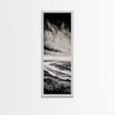 Monochrome Beach, Minimalist Seascape, Black And White Photography, Coastal Wall Art, Tranquil Shoreline, Modern Decor, Canvas Print