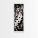 Spotted Lizard, Nature Wildlife, Animal Art, Black White Reptile, Rustic Wall Decor, Unique Home Art, Framed Canvas Print