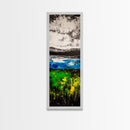 Mountain Reflections, Blue Green Abstract, Scenic Nature Art, Bold Landscape, Modern Home Aesthetic, Office Wall Decor, Canvas Print