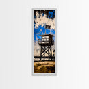 Lifeguard Tower, Beach House Decor, Coastal Wall Art, Canvas Print, Blue and White Painting, Nautical Home Decor, Summer Beach Art