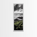 Stormy Waves, Ocean Scene, Framed Canvas Print, Dramatic Seascape, Coastal Wall Art, Black and White Ocean Art, Nautical Decor, Office Art
