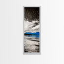 Mountain Lake, Blue Water, Canvas Print, Winter Landscape, Coastal Wall Decor, Rustic Home Art, Minimalist Nature Art, Office Wall Art