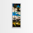 Modern Tropical Home Painting, Palm Trees Wall Art, Coastal Beach House Decor, Vibrant Blue and Green Art, Summer Wall Art, Canvas Print