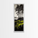 Forest Reflection, Mystical Landscape, Dark Green Art, Moody Nature, Framed Canvas Print, Living Room Wall Art, Elegant Home Aesthetic