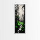 Misty Forest, Green Ferns, Moody Nature, Dark Aesthetic, Wall Decor, Canvas Print, Living Room Art, Modern Minimalist Artwork