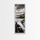 Dramatic Seascape, Stormy Ocean Art, Coastal Painting, Black and White Art, Monochrome Home Decor, Canvas Print, Living Room Accent