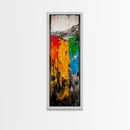 Colorful Abstract Landscape, Mountain Wall Art, Bright Textured Painting, Bold Statement Art, Living Room Decor, Framed Canvas Print