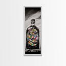 Snake in Bottle, Surreal, Dark Art, Framed Canvas Print, Gothic Home Decor, Unique Gift, Mysterious Artwork, Living Room Wall Art