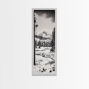 Winter Landscape, Snowy Mountains, Canvas Print, Black and White Photography, Rustic Home Decor, Cozy Cabin Wall Art, Nature Photography