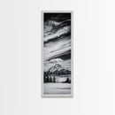 Majestic, Mountain, Black and White, Framed Canvas Print, Sky Photography, Minimalist Wall Art, Home Office Decor, Living Room Artwork