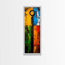 Vibrant Key Art, Colorful Modern Painting, Industrial Wall Decor, Rustic Home Accent, Unique Gift Idea, Framed Canvas Print