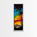 Palm Trees, Sunset, Ocean, Canvas Print, Tropical Wall Art, Vibrant Seascape, Beach House Decor, Exotic Landscape Painting