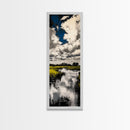 Marshland Scene, Nature Reflection, Blue Sky, Canvas Print, Rustic Landscape Art, Farmhouse Wall Decor, Entryway Nature Art