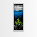 Deep Sea, Blue Water, Ocean Waves, Underwater Scene, Framed Canvas Print, Nautical Wall Art, Bathroom Art, Coastal Home Decor