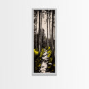 Forest Pathway, Black and White Nature Art, Autumn Trees Painting, Woodland Scene, Rustic Landscape, Living Room Wall Art, Canvas Print