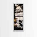 Canoe Lake, Tranquil Nature Art, Black and White Landscape, Framed Canvas Print, Serene Home Decor, Cabin Wall Art, Adventure Painting