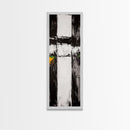 Modern Abstract, Minimalist Art, Textured Black White, Canvas Print, Contemporary Home Decor, Green Accent, Geometric Wall Art