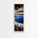 Lake View, Mountain Reflection, Black and White Art, Framed Canvas Print, Cabin Decor, Nature Inspired, Peaceful Wall Art