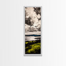 Moody Lake View, Dramatic Sky Painting, Modern Landscape Art, Framed Canvas Print, Living Room Wall Decor, Nature Inspired, Office Artwork