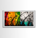 Colorful Abstract, Bold Nature, Autumn Tones, Framed Canvas Print, Modern Home Decor, Boho Art, Large Statement Piece, Living Room Art