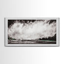 Abstract Waterfall Art, Black and White Canvas Print, Modern Wall Decor, Nature Inspired Artwork, Living Room Art, Minimalist Painting
