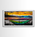Hammock Sunset Relaxation Art, Framed Canvas Print, Colorful Beach Wall Art, Tropical Home Decor, Vibrant Living Room Art, Boho Art
