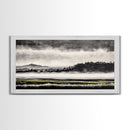 Misty Mountains, Black and White Art, Foggy Landscape, Canvas Print, Nature Wall Art, Minimalist Artwork, Bedroom Wall Decor