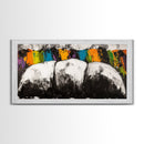 Abstract Mountains, Bold Color Landscape, Modern Art, Vibrant Nature Scene, Expressionist Painting, Living Room Decor, Framed Canvas Print