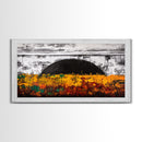 Golden Meadow, Sunset Fields, Rustic Landscape, Framed Canvas Print, Autumn Decor, Warm Colors, Cozy Home Art, Living Room Wall Art