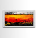Fiery Horizon, Abstract Landscape, Modern Southwest Art, Bold Colorful Painting, Dramatic Wall Art, Living Room Art, Framed Canvas Print