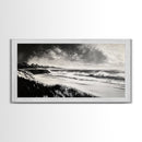 Stormy Ocean, Black and White Canvas Print, Coastal Wall Art, Dramatic Seascape Painting, Nautical Home Decor, Living Room Statement