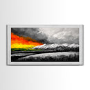 Sunset Over Mountains, Dramatic Sky, Nature Art, Colorful Landscape, Bold Wall Decor, Statement Piece, Living Room, Canvas Print