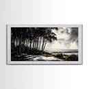 Forest Path, Coastal Landscape, Black and White Art, Tranquil Scene, Nature Wall Art, Minimalist Decor, Living Room, Canvas Print