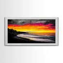 Beach Sunset, Coastal Art, Vibrant Seascape, Bold Canvas Print, Tropical Wall Art, Living Room Decor, Sunset Painting, Abstract Art