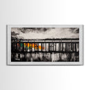Wooden Pier, Lake House Art, Nautical Canvas Print, Black and White Art, Rustic Home Decor, Nature Artwork, Coastal Wall Art