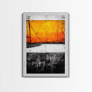 Sunset Sailboat, Nautical Art, Coastal Wall Decor, Warm Color Palette, Abstract Seascape, Modern Ocean Art, Vibrant Painting, Canvas Print