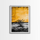 Golden Horizon, Minimalist Desert Art, Warm Sunset Tones, Contemporary Landscape, Boho Home Decor, Framed Canvas Print, Gift Idea