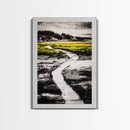 Abstract Reflection, Mountain Lake, Fall Colors, Framed Canvas Print, Nature Inspired Art, Modern Wall Decor, Dining Room Art