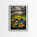 Boho Shoes, Colorful Summer Art, Coastal Decor, Relaxing Nature Scene, Eclectic Wall Art, Abstract Expressionism, Canvas Print