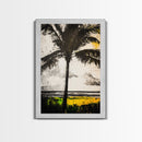 Palm Tree, Tropical Wall Art, Beach House Decor, Relaxing Coastal Print, Island Aesthetic, Monochrome Painting, Framed Canvas Print