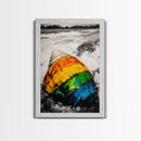 Seashell Painting, Colorful Coastal Art, Beach House Wall Decor, Ocean Inspired Print, Framed Canvas Print, Nautical Wall Art