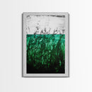 Abstract Grassland, Green Nature Art, Minimalist Botanical Wall Decor, Earthy Modern Print, Framed Canvas Print, Living Room Wall Art